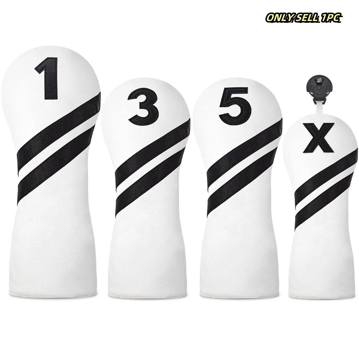 1pc/4pcs Driver/fairway/hybrid Headcover, Durable Double Slash Style Golf Club Head Cover, Golf Accessory, Perfect Protective Cover for Golfers