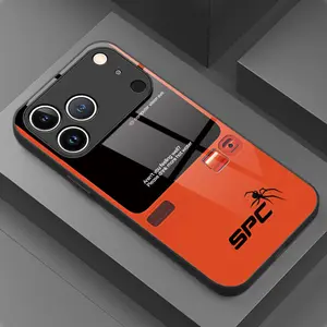 Protective Black Spider Text Pattern High-Definition Glass Smartphone Casing, Tech Accessories Bundle with Screen Protector, Compatible with iPhone 17,16,15,14,13,12,11 Plus Pro Max Mobile Phone Accessories