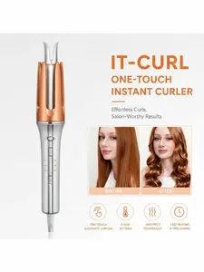 Beach Babe Hair Waver Curling Iron |  Wave Curls | Anti-Scald Design | 50 Million Negative Ions | 10 Min Fast Quick Waves | Less Heat Damage | Smart Timer & Adjustable Heat Temps | User-Friendly Hair Styling Tool | Bouncy Long-Lasting Beach Curls setting
