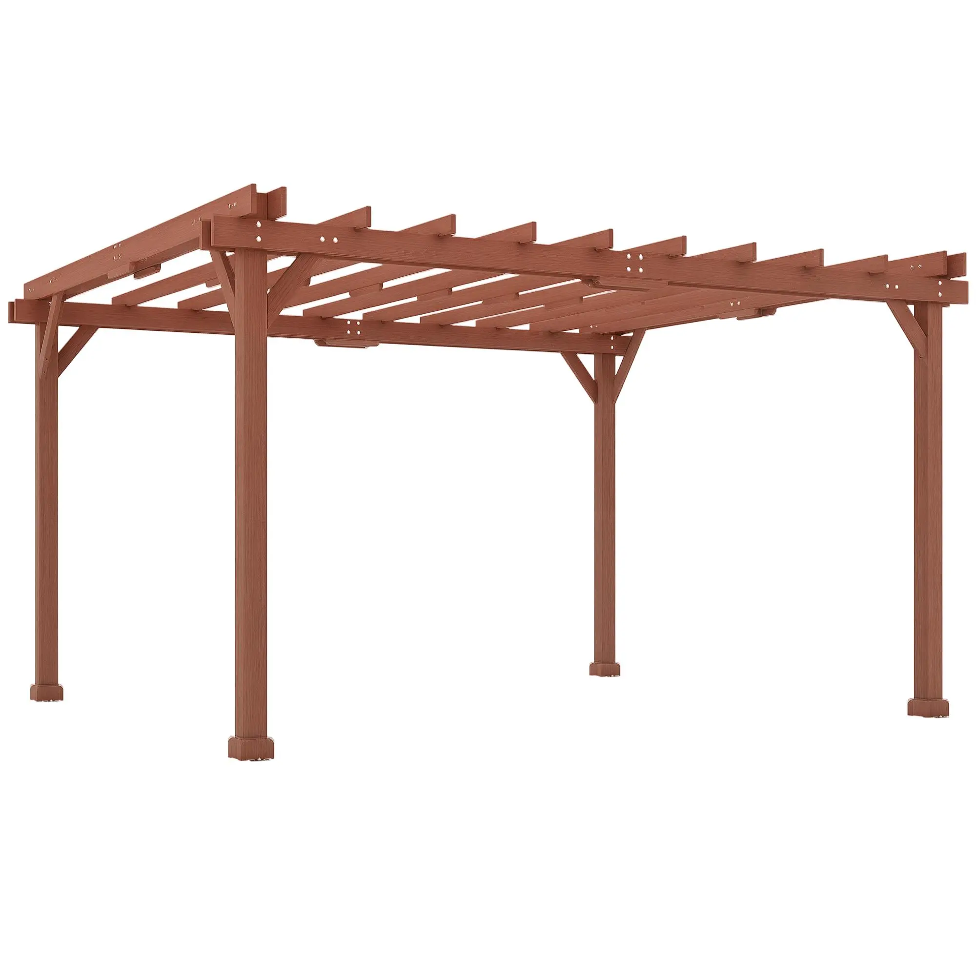 Outsunny 11'x12.5' Outdoor Wood Pergola - Outdoor Furniture with Heavy Duty Canopy, Stable Beam Structure Gazebo for Vine Climbing Plant Support, Deck, Backyard Barbecues, Patio Canopy