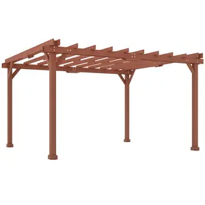 Outsunny 11' x 12.5' Outdoor Pergola, Wood Pergola Gazebo Grape Trellis with Stable Structure for Climbing Plant Support, Patio, Deck, Backyard, Lawn