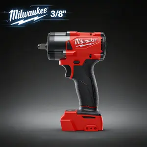 Milwaukee M12 3/8" High-Speed Ratchet Wrench. Compact 19mm head for tight spaces, 450 RPM, 47Nm torque. POWERSTATE brushless motor, LED work light, metal construction. Ideal for engine bay, machinery repair.