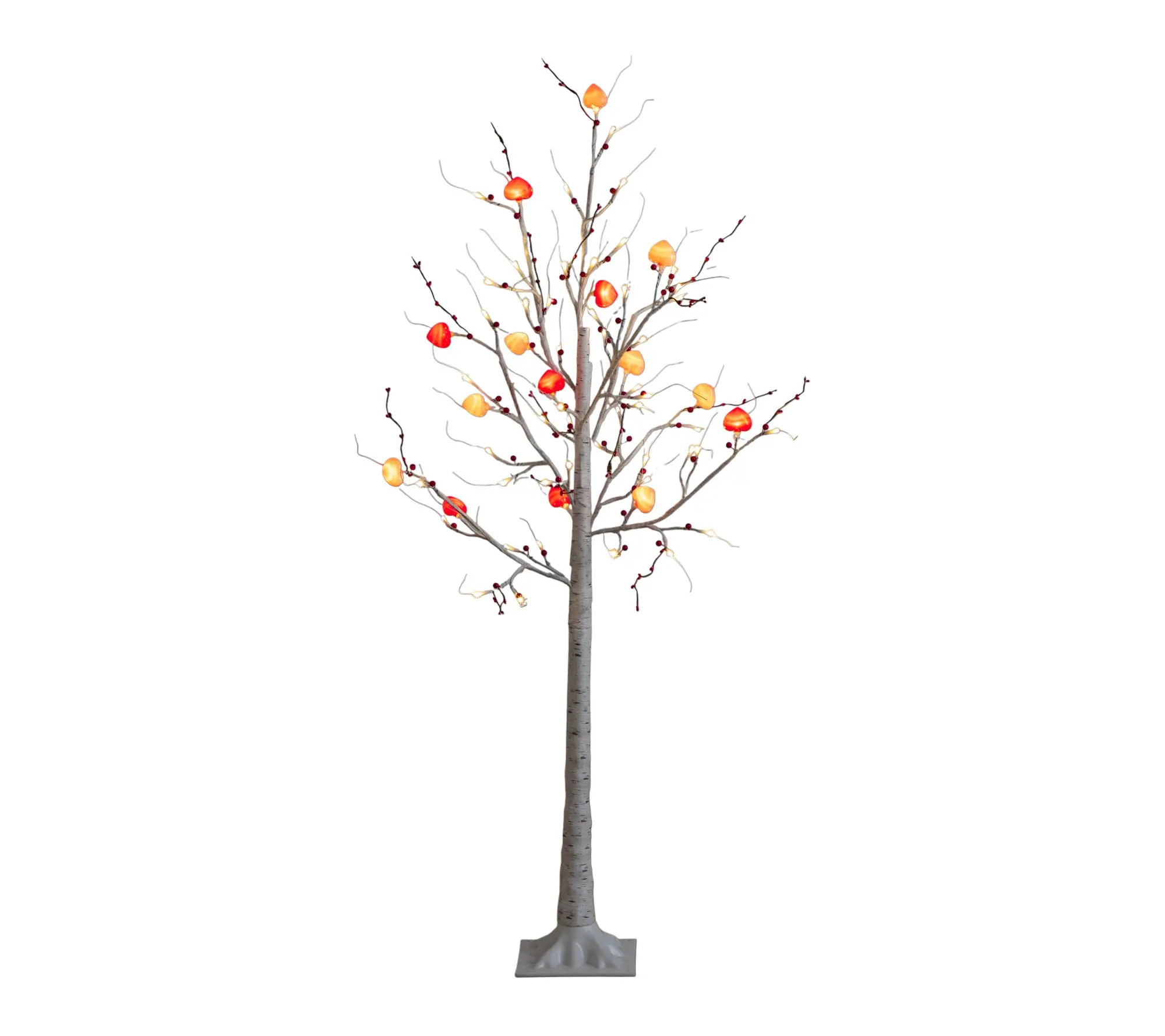 Nearly Natural 5' Pre-Lit twig tree with Heart shaped Ornament
