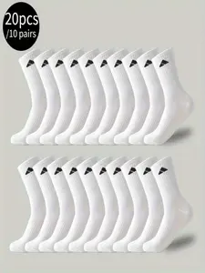 Men's Sports Socks 20 PCS (10 Pairs), Thick Comfortable Fitness Running Socks, Outdoor Sport Socks, Moisture Wicking Breathable Fabric