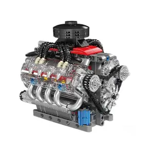 DIY V8 Engine Project:Exclusive For Car Enthusiasts&Garage Tinkers - Full MetalComponents,Operable Assembly Kit, Building blocks kit,, Highly difficultDecor,487pcs,Collector's Pick for Mechanical Enthusiasts Moonlight Miniature House Kit adults wooden