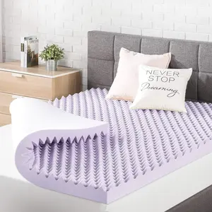 3 Inch Egg Crate Mattress Topper with Soothing Lavender Infusion, CertiPUR-US Certified, Dorm, Full