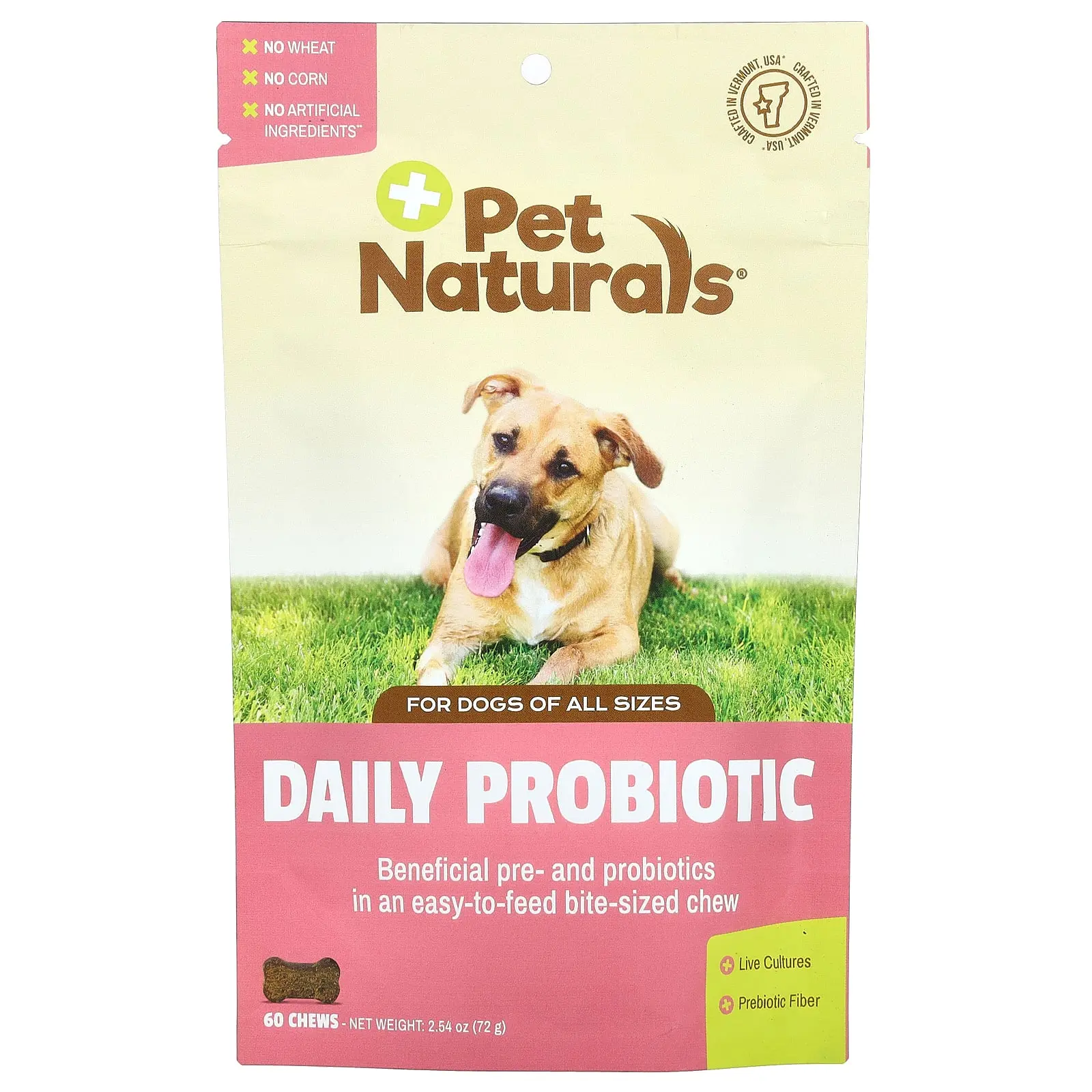 Pet Naturals Daily Probiotic, For Dogs, All Sizes, 60 Chews, 2.54 oz (72 g)