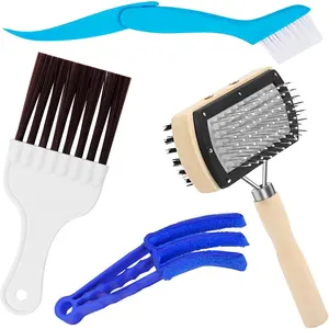 4Pcs Air Conditioner AC Cleaning Kit Useful Double-Sided 2 in 1 Coil Cleaning Brush for Groove Blinds Good Cleaning Effect for Air Conditioners Refrigerators