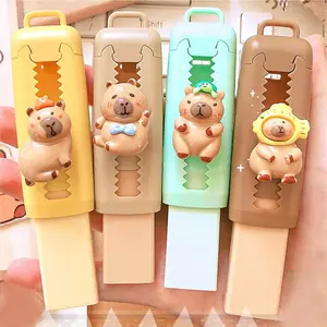 Cartoon Design Push & Pull Eraser, 1 Set Cute Students Pencil Erasers, Creative Cartoon Eraser for Students, Stationery Supplies, Office School Supplies