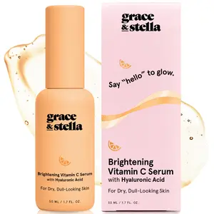 grace & stella vitamin c serum with hyaluronic acid – brightening serum for dark spots, dullness & hydration (50ml / 1.7 fl oz)