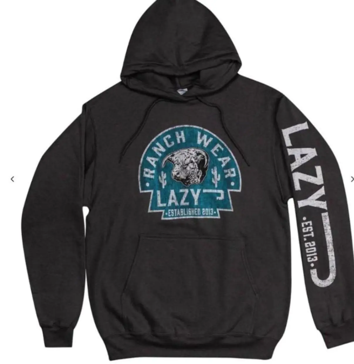 Mens Lazy J Ranch Cactus Hereford Arrowhead Logo Hoodie, Western Cowboy Ranch Pullover Hoodie, Country Rodeo Style Apparel, Rustic Western Fan Gear K52M7