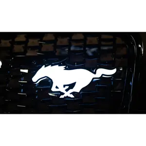 Habibis Carbon Flow Series Mustang Front Emblem Grill Lights Full RGB Chasing Modes App Controlled Weather Resistant Plug and Play