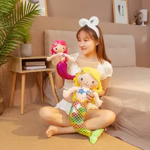 Cute Mermaid Doll Princess Plush Toy, Sleeping Pillow Decoration, Adorable Cartoon Figure, Perfect Gift for Kids and Girls