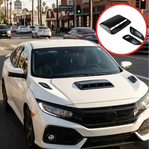 3pcs Car intake hood vent engine hood decorative cover engine cover decorative ABS fake air vent modification intake,Car Air Flow Intake Hood Scoop Vent Bonnet Cover, Universal Car Exterior Accessories, Car Truck Decal, Automotive Accessories