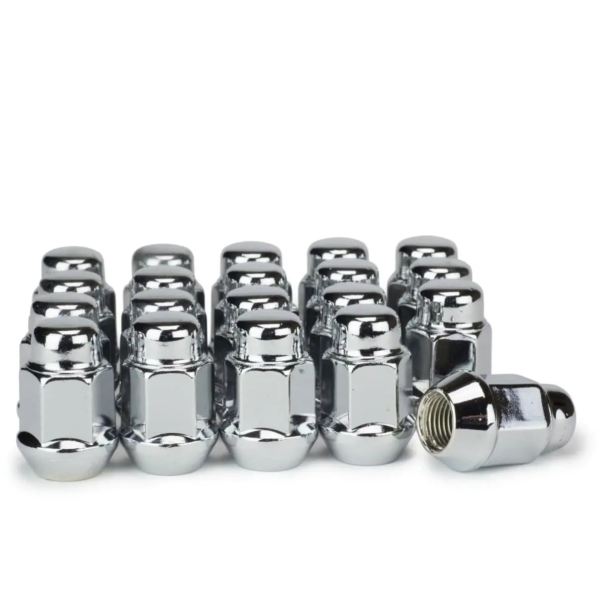 Gloss Black Acorn Shape Lug Nut Set - 16-Pack Aftermarket Auto Replacement Nuts & Studs, Match Wheel Finishes, for Club Car, EZGO, Yamaha Golf Carts & GEM Cars, Compatible with Aluminum Wheels, Chrome Rims, Aftermarket Rim Wheel Bolts, Nuts & Studs