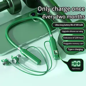 Wireless Earphone Stereo Wireless Neck Hanging Headphone Neckband Earphones with mic Gaming Headset Deep Bass Noise Cancellation Type-c Earbuds