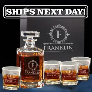 Man Birthday Gift for Him - Custom Decanter Set - Personalized Birthday Gift - Birthday Gift for Dad