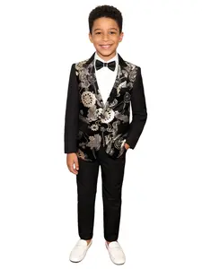 Boys' Suit Set for Graduation Party Birthdays Formal Wear Pants Bow Tie Children Stage Performance Uniform (no Shirt)
