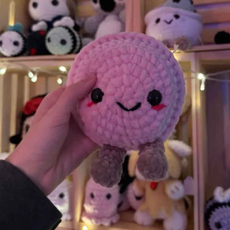 Crochet Jelly Macron Amigurumi Plush Toy, Cute Handmade Stuffed Animal for Kids' Gifts, Decor Collectible