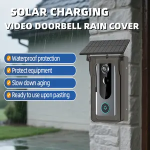Wireless Wi-Fi Video Doorbell Camera with Solar-Powered Rainproof Cover（4000mAh Battery Powered）, Two-Way Audio, Night Vision, and SD Card & Cloud Storage 2.4G Wi-Fi Video Doorbell with Chime Sound Easy Installation, Safeguarding Your Home Security