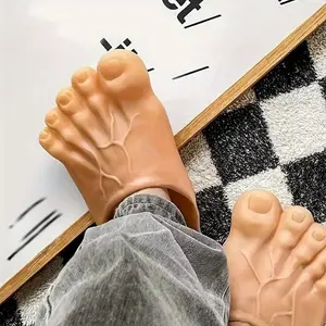 Realistic Prank Shoes, Lifelike Toenails, Natural Skin Tone, Slip-On Design, Perfect for Pranks, Halloween, Comedy Lovers, Adult & Teen Gift