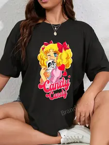 100% Cotton Candy Raccoon Cartoon Japanese 80s Retro Vintage Anime Manga T-Shirt