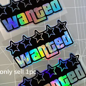 1PC Pentagram Wanted Car Sticker, Waterproof Vinyl Decal, Vehicle Exterior Decoration, Suitable for Auto Windows, Car Body Decoration, Motorcycles, Suitable for Metal and Glass Surfaces, Multipurpose Car Decal, Sticker Decals, Sticker for Cars