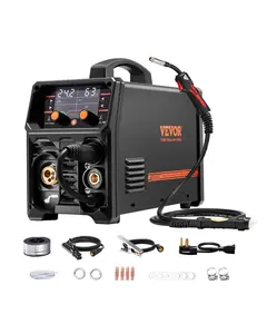 VEVOR Pro MIG Welder,  , 250Amp Pluse Mig Welding Machine, 5-in-1 Synergic Welder Machine Gas MIG/Flux Core MIG/Stick/Lift TIG/AU TIG, 110V/220V Dual Voltage Aluminum Mig Welder with LCD Screen Display