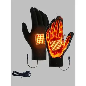 USB Powered Touchscreen Heated Gloves, Unisex Dual-Sided Heating, Thick Warmth, Elastic Cuff, Non-Slip Grip, Durable Wear, Winter Outdoor Use