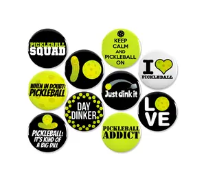 10 Pack - Pickler Perfect Pickleball Pinback Buttons - 2.25 Inch