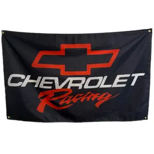 Chevy*Racing Flag for Car Enthusiasts 3x5 FT Durable Polyester Flag for Man Cave Garage Tailgating Perfect Gift for NASCAR Fans Chevy Lovers Decor