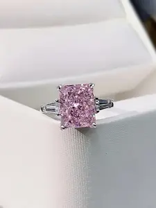 This stunning Princess Cut Pink Cubic Zirconia Ring. The striking square stone is set against a polished sterling silver setting, giving you the perfect balance of elegance - Ideal for gifting, proposing or elevating your everyday style.