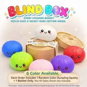 Squishy Dumpling Stress Balls for Adults, Dumpling Squishy Toys for Kids, Dumpling Fidget Sensory Toy,3.15 inches in Diameter Squeeze Dough Ball Stress Relief Toy, Stretchy Stress Ball Squish Toys, Unboxing Surprise, Random Style per Pack