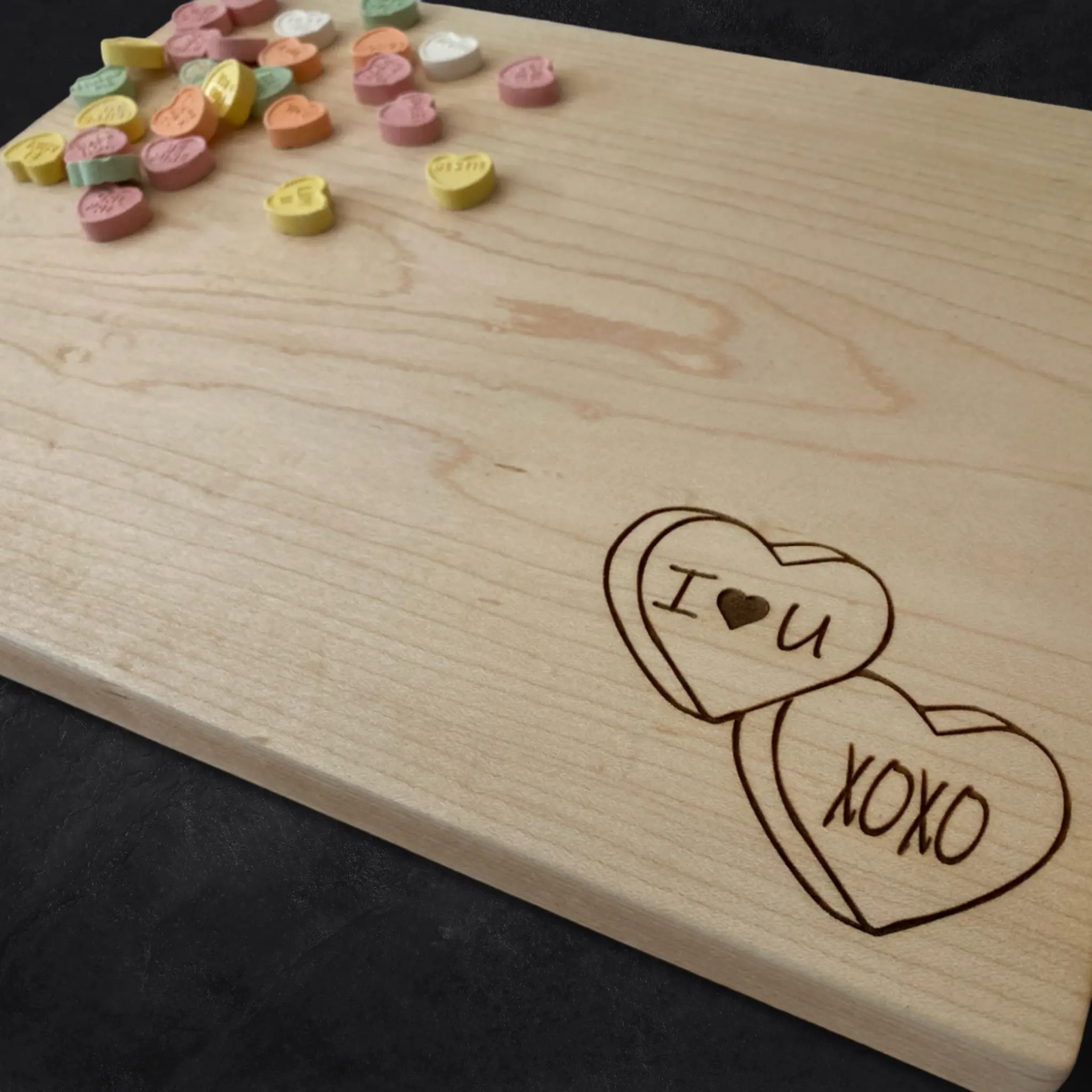 Conversation Hearts Personalized Cutting Board