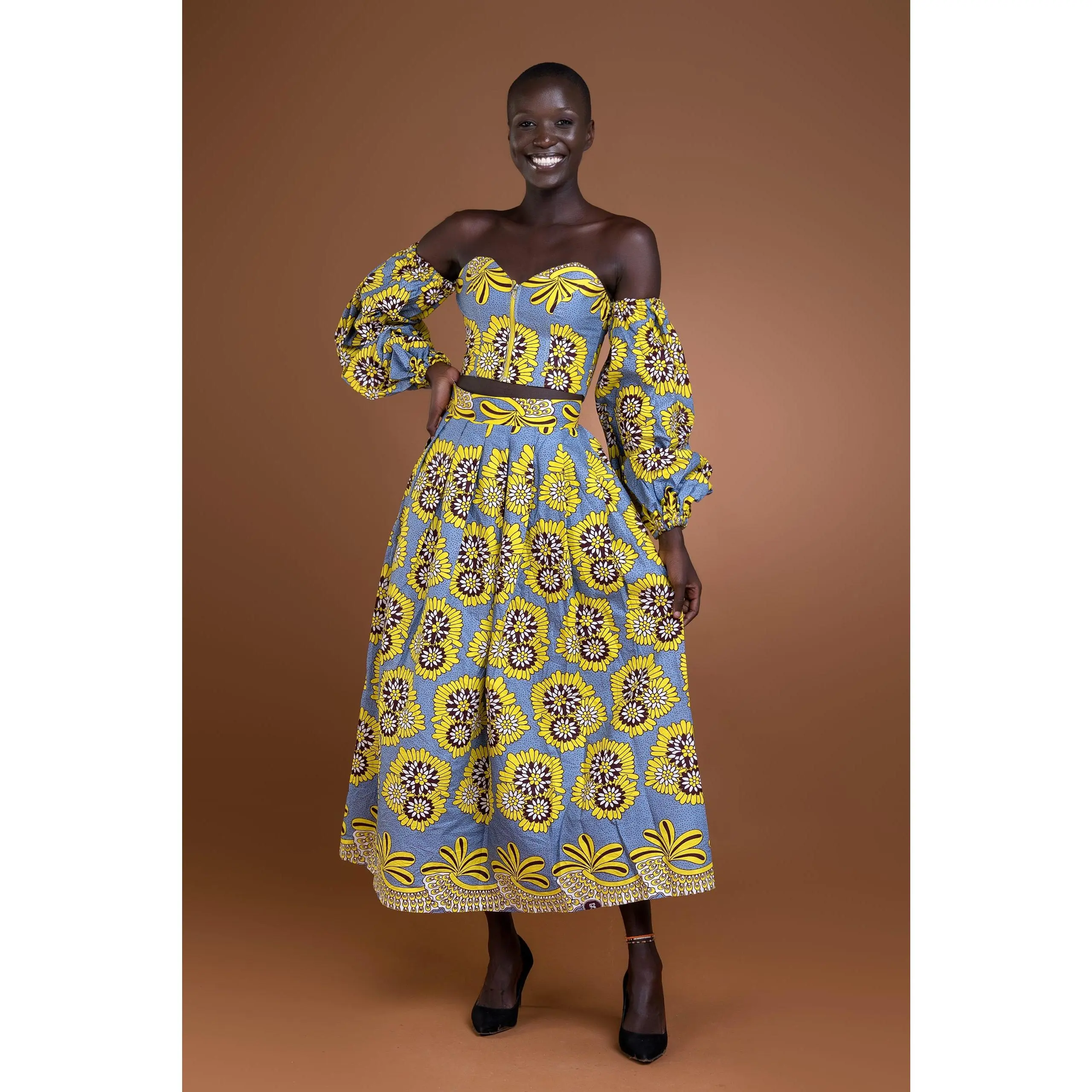 Lira African Print Pleated Skirt
