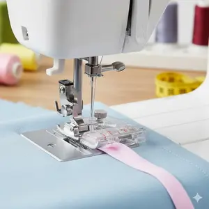 Clamp-On Sewing Machine Presser Foot Set: Beading, Rolled Hem, Bias Tape Attachment for Chiffon & Denim - DIY Dressmaking Tools, Professional Sewing Accessories Kit for Easy, Precise, Versatile Stitching & Creative Fashion Projects.