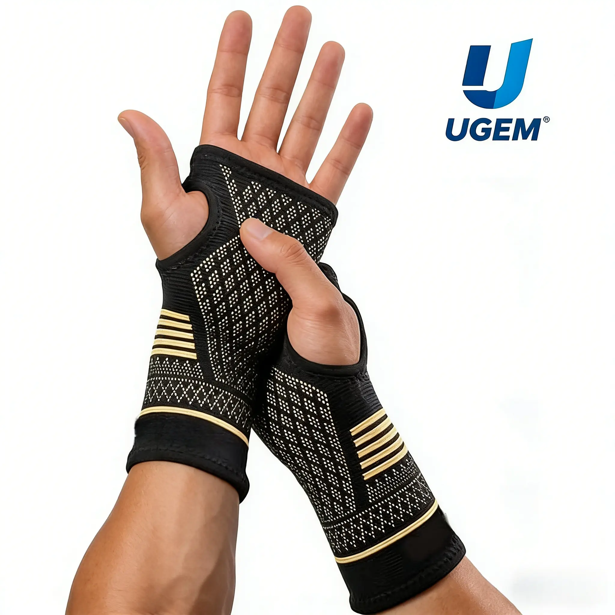 UGEM Copper Wrist Supports Sleeve(2 Pack), Wrist Compression Sleeve, Wrist Brace for Pain Relief, Arthritis, Carpal Tunnel Relief, Recovery(M, Black) Healthcare airsoft football drip accessories