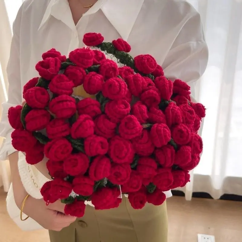 Crocheted Bouquet Blanket, Handmade Soft, Lightweight, and Romantic Rose Knitted Shawl Blanket. Home decor, the perfect gift for Mom.