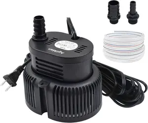 Pool Cover Pump Above Ground - Submersible Sump Pump, Swimming Water Removal Pumps, with Drainage Hose & 25 Feet Extra Long Power Cord, 850 GPH inGround, 3 Adapters Black