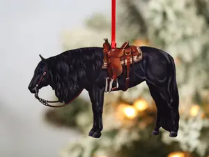 Western Black Quarter Horse Christmas Ornament - Perfect Gift for Horse Lovers