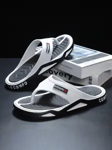 Men's Sport Graphic Sandals, Strap Sandals, Flip Flops, Fashionable Breathable Sandals, Casual Non-Slip Slippers, Modern Comfort, Beach, Bathroom, Gym, Outdoor, All-Season, Durable PVC Home Shoes