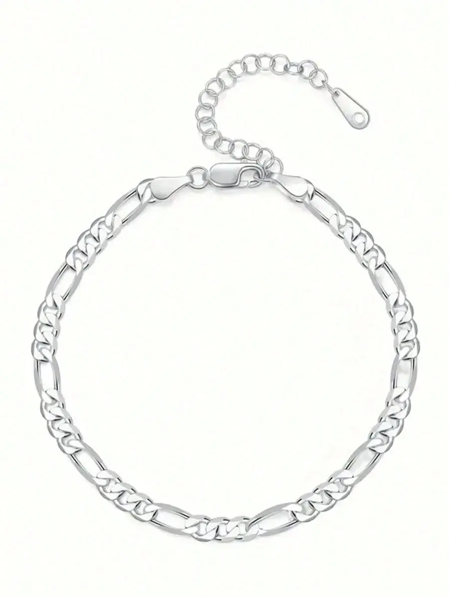 925 Sterling Silver Chain Anklet Bracelet For Men & Women – Minimalist Unisex Foot Jewelry, Beach-Ready Dual-Use Gift, Summer Accessory For Casual, Streetwear & Everyday Style