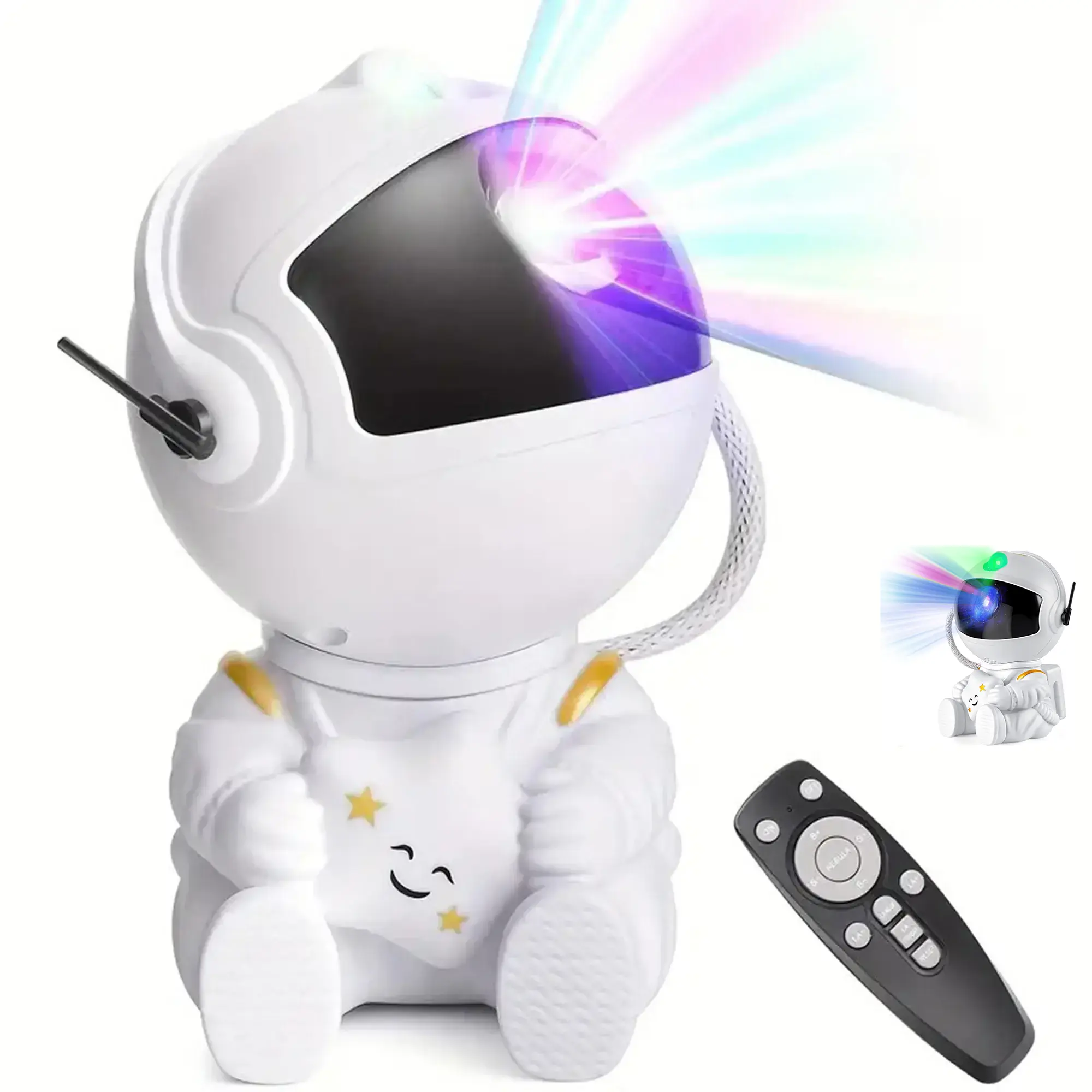 Astronaut Star Projector Atmosphere Night Light - Colorful LED Lighting Decorative Ambient Lamp, Mannequin Head, LED Decoration Lamp, Room Accessories, Kids' Bedroom Ideal Gift (Home Decor Statue & Figurine), Gaming Setups, Atmosphere Lighting, Decorative