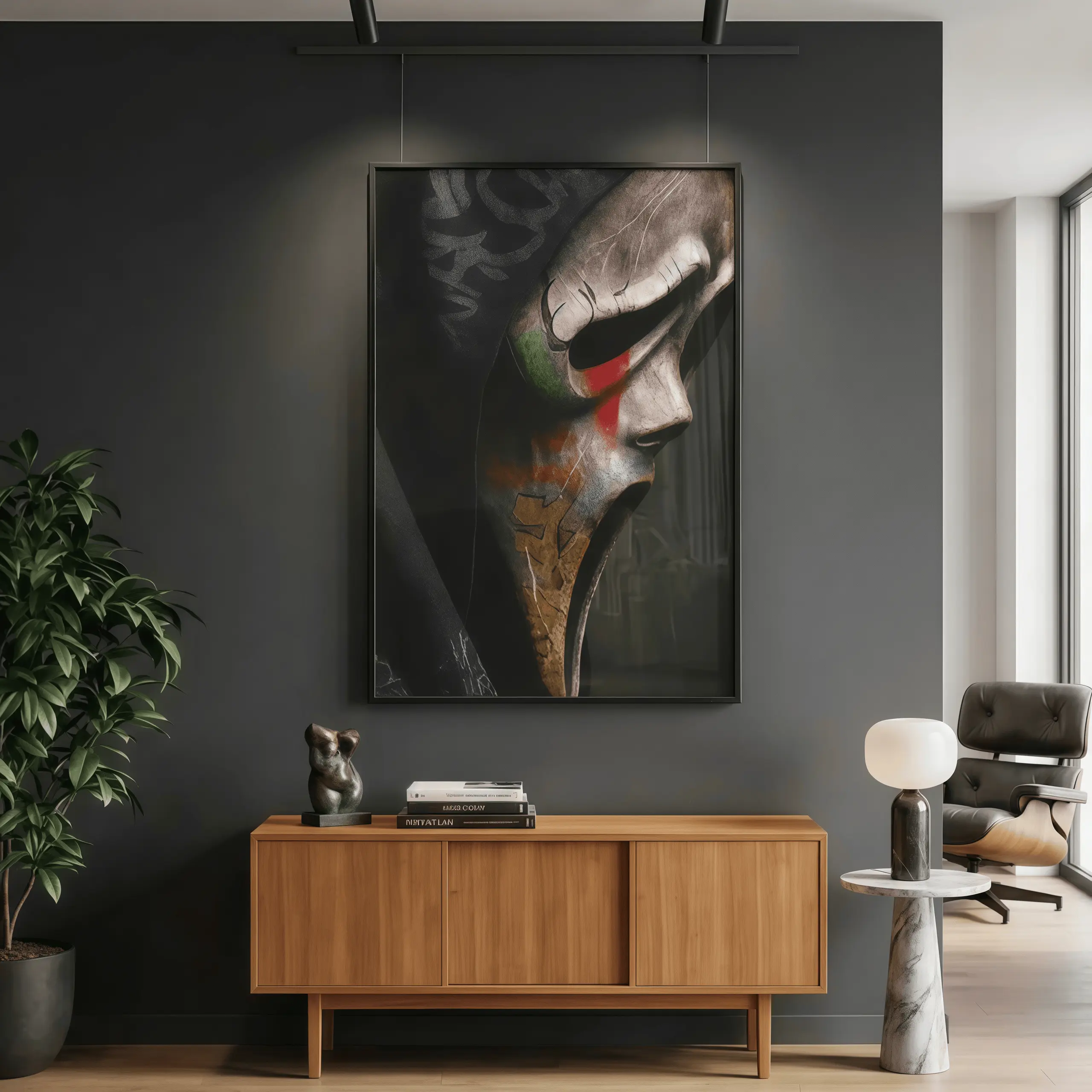 Halloween Ghost Mask Poster – Graffiti Art Horror Print – Scream Inspired Unframed Print – Hypebeast Halloween Wall Decor Glossy Matte Modern Artwork Decoration Artistic, Wall Art, Spooky Aesthetic Poster, Horror Style Home Decor, Creepy Room Decoration