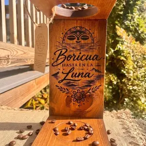 Old School Wooden Coffee Maker Handcrafted Solid Wood Classic Drip-Style Filter Traditional Brewing Method Bold Smooth Taste