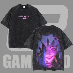 Retro Vintage Jinx x Powder Arcane: League of Legends Washed Game T-shirt Game Soft Cotton, FPS, Game Lover Unisex Shirt Gift for Him Gift For Her