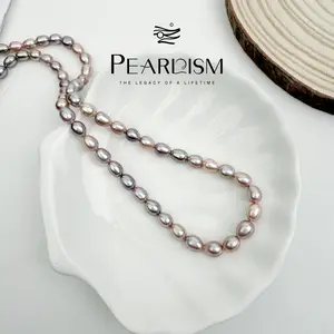 PEARLISM 5-6mm Gradient Teardrop Freshwater Seedless Pearl Full String Necklace 40cm for Women's Elegant Jewelry Collection Vibe-Shifting Daily Necklace-N35【Shop】