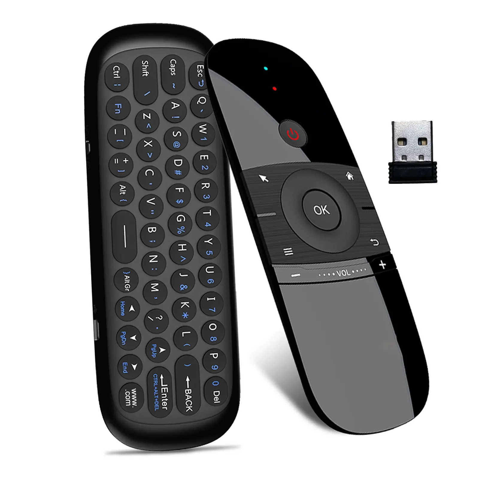 W1 Air Mouse, 2.4G Wireless Remote Control with Gyro Sensor, Universal Rechargeable Wireless Remote, Video Remote for Smart TV, Android TV Box, Projector, TV Accessories