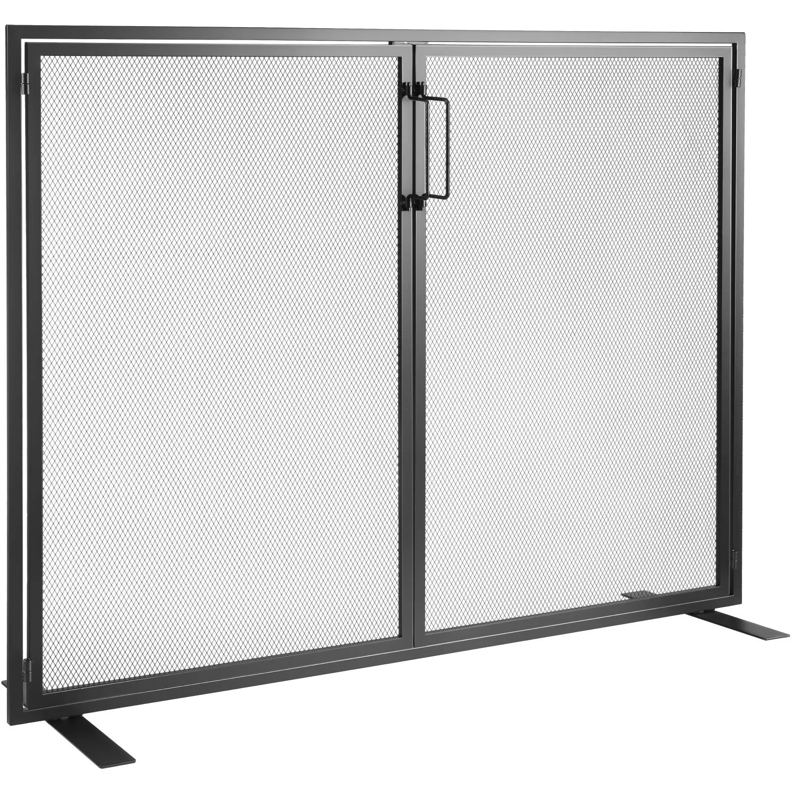 【Summerfinds】VEVOR Fireplace Screen 1 Panel with Door, Sturdy Iron Mesh Fireplace Screen, 38.98"(L) x30.7"(H) Spark Guard Cover, Simple Installation, Free Standing Fire Fence Grate for Living Room Home Decor Moder, 38.98"(L) X 30.7"(H), Accelerates Heat D