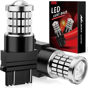 Nilight Super Bright 57LED Red LED Bulbs (Pairs) - Compatible with 3156, 3056, 4157, 3057, 3157 Automotive & Motorcycle Car Lights, Super Bright Led White Led Combo